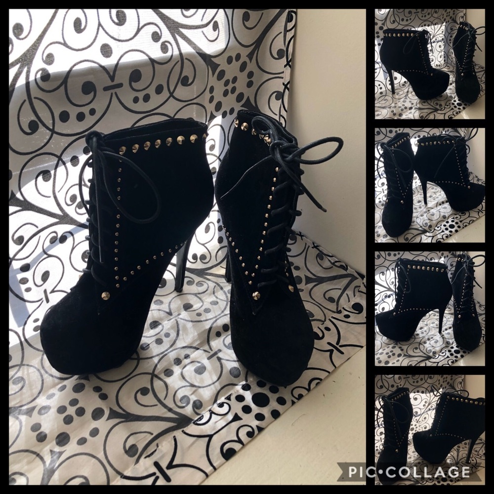 NWOT!🥀Studded Laceup Ankle Boot